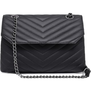 Bolsa Feminina Transversal Preta Alça De Corrente Carmelo Shoes