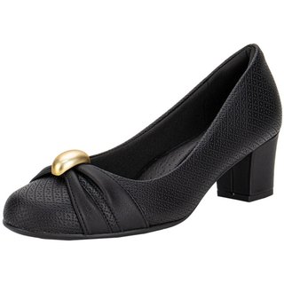 Sapato Feminino Salto Grosso Piccadilly 110184 0080184 Preto
