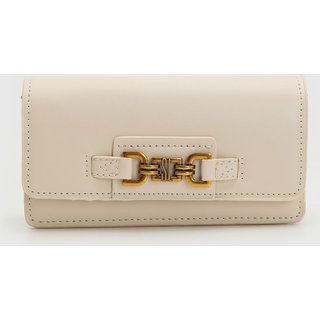 Bolsa Pequena Feminina Santa Lolla Detalhe Metálico Off-White