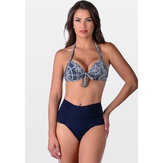 Biquíni Summer Soul Com Bojo Hot Pants Estampado Marinho
