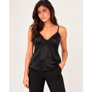 Blusa Regata com Renda e Lastex 90241 Preto 206oz