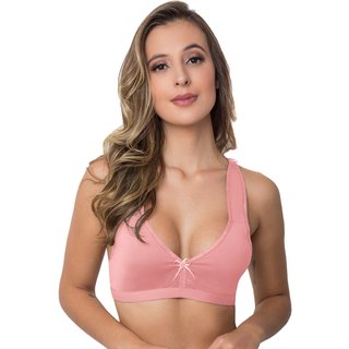 Sutiã Liso Gabi LIngerie Sem Bojo Microfibra Confortável Rose