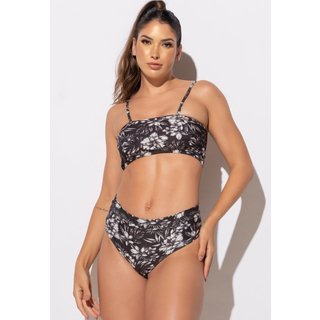 Biquíni MVB Modas Top Faixa Hot Pants Cintura Alta Tulum