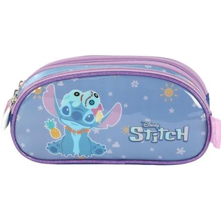 Infantil - Estojo Triplo Médio Ohana Stitch Disney Roxo