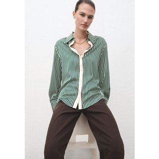 Camisa Feminina Mango Margaret Listrada Verde