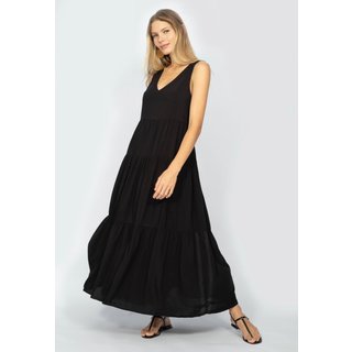 Vestido Regata Longo Peri Viscose Amazonia Vital Camadas Preto o