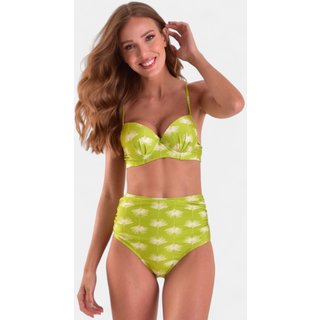 Biquíni Areia Branca Baly Hot Pant Floral Verde