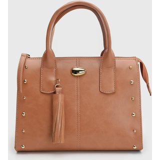 Bolsa Feminina Anacapri Grande Tachas Caramelo