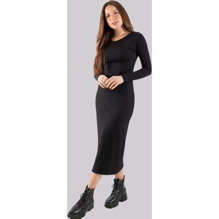 Vestido Midi Manga Longa Ribana