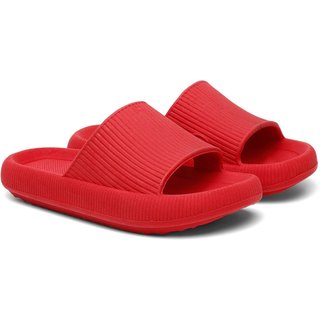 Chinelo Nuvem Slide Flexível Confort Estiloso Vermelho