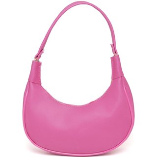 Bolsa Feminina Meia Lua Anna Andrade Bolsa De Ombro Casual Lisa Tiracolo Moda Festa Rosa