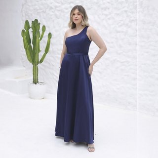 Vestido De Festa Auston Grega Azul Marinho