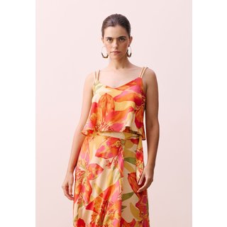 Cropped Alça Corda Estampado Carimbó