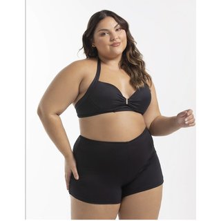 Bermuda de Praia Feminina Plus Size Preta