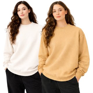 Kit 2 Blusa de Frio Moletom Sem Capuz Confortavel Macio Liso