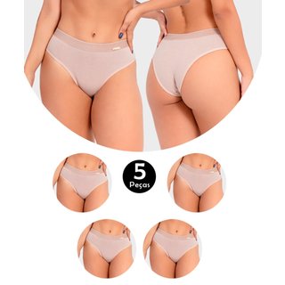 Kit 5 Calcinha IMI Lingerie Em Algodão Ivy Bege