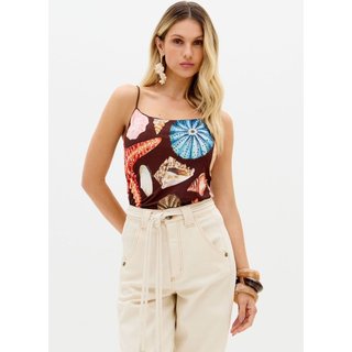 Blusa Regata De Alças Finas Estampada Lança Perfume