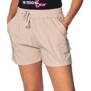Short Feminino Facinelli Texturizado Cargo Areia