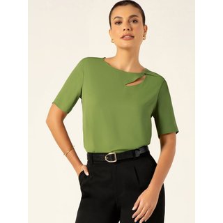 Blusa Manga Curta Verde Leomara