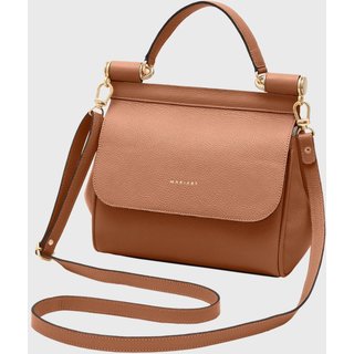 Bolsa Transversal Couro Mariart Camélia Camel