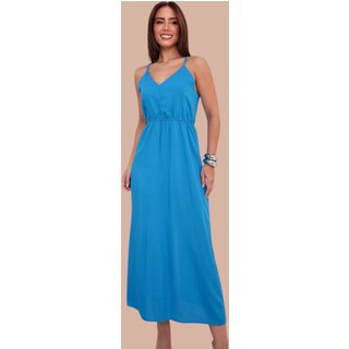 Vestido Midi Ícone Fashion Bossa Azul Francês
