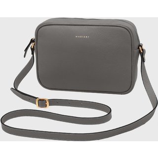 Bolsa Transversal Couro Mariart Maxi Jeri Cinza