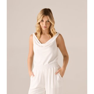 Blusa Makenji Com Decote Degage Feminina Off White