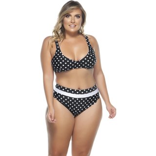 Sutiã Plus Size Mini Blusa Nova Poá Preto e Branco - Poá Preto e Branco