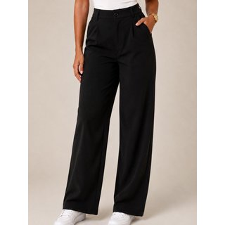 Calça Feminina de Suede Cintura Alta SKR MODA Elegante Confortável e Versátil Preto