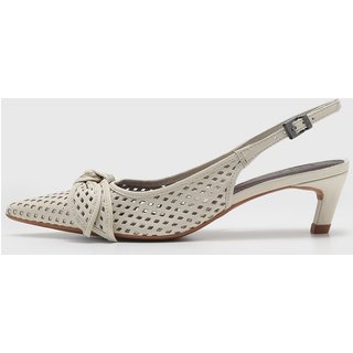Scarpin Feminino Santa Lolla Vazado Laço Off-White