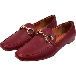 Sapato Feminino Mocassim Donatella Shoes Confort Bico Quadrado Santorine Marsala
