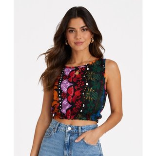 Blusa Feminina Estampada Endless Preto