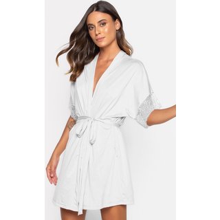 Robe Mood Modas Feminino Hobby Hobbie Roupão Sexy Noiva Robe 238 Branco