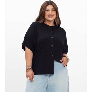 Camisa Manga Curta Feminina Plus Size Secret Glam Preto