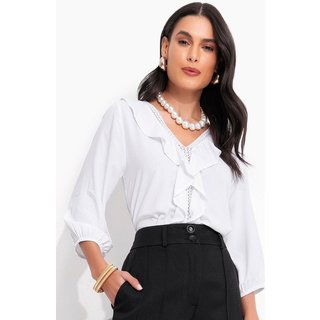 Blusa Em Viscose Plana Branca Quintess