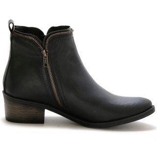 Bota Feminina Lavini Coturno Ziper Lateral Salto Baixo Preta