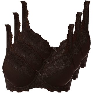 Kit com 3 Sutiãs com Aro e Bojo Iridien Demillus 65204 Taça B Preto