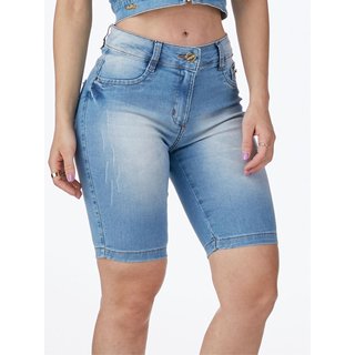 Bermuda Jeans HNO Jeans Ciclista Com Elastano Azul