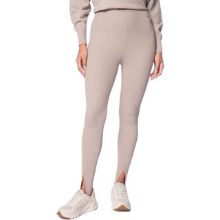 Calça Feminina Biamar Canelada Alça Algodão Bege Mescla