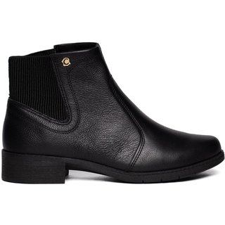 Bota Feminina Campesí Cano Curto Couro Preto