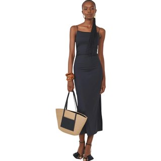 Vestido Alça Slim Canelado Colcci