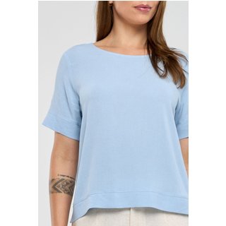 Blusa PKS Em Viscose Com Linho Azul