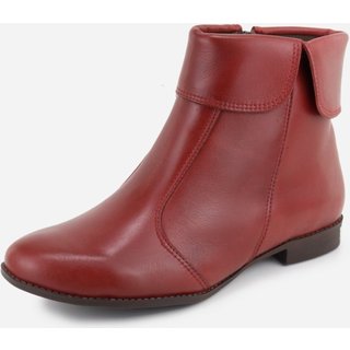 Bota em Couro Franja Maria Paula Cano Curto Vermelho