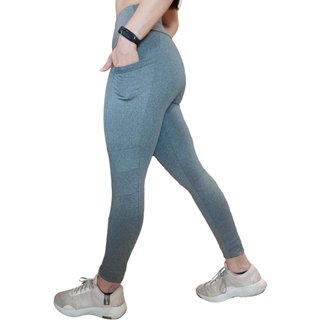 Calça Legging Heide Ribeiro Three Colors Pocket Cinza Mescla
