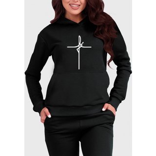 Blusa de Frio Moletom Feminino Canguru Fé Benellys Preto