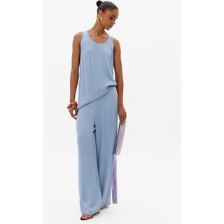 Calça Wide Leg Cintura Alta Acetinada Lança Perfume
