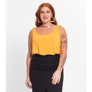 Blusa De Alça Feminina Plus Size Secret Glam Amarelo