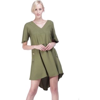 Vestido Curto Amazonia Vital Plano Green Olive Verde