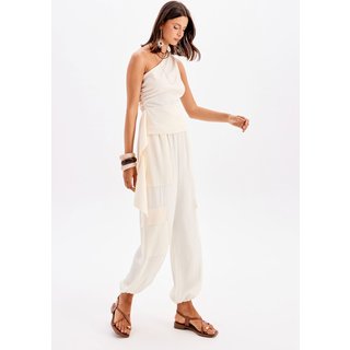 Blusa Linho My Favorite Ajustada Drapeado Off-White