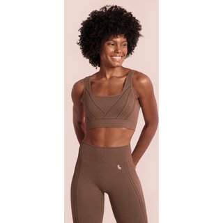 Top Fem Esportivo Max Lupo Seamless Academia New Lançamento 71926 Castanho